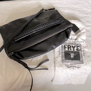The FRYE Company black leather clutch & shoulder bag